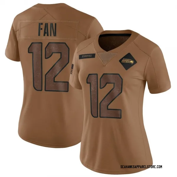 Women's 12th Fan Seattle Seahawks Limited Brown 2023 Salute To Service Jersey