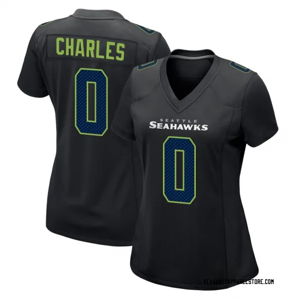 Women's Irvin Charles Seattle Seahawks Game Black Carbon Fashion Jersey