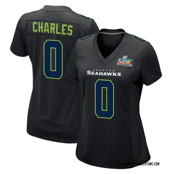 Women's Irvin Charles Seattle Seahawks Game Black Carbon Fashion Super Bowl LX Patch Jersey