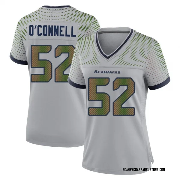 Women's Patrick O'Connell Seattle Seahawks Game Gray Wolf 2025 Rivalries Collection Jersey