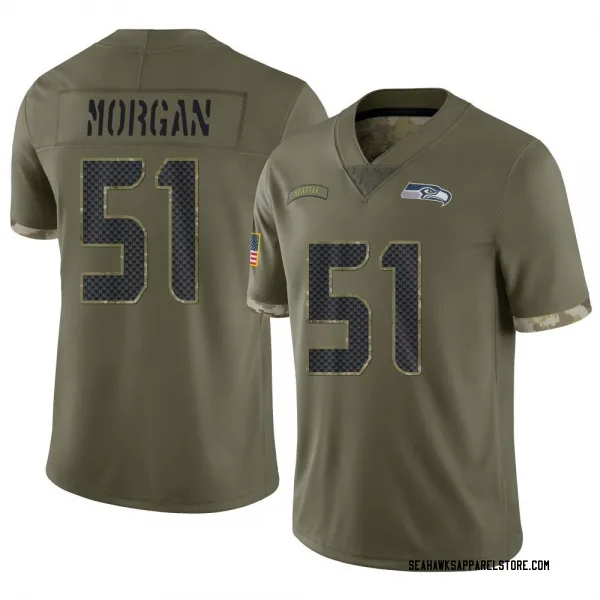 Youth Mike Morgan Seattle Seahawks Limited Olive 2022 Salute To Service Jersey